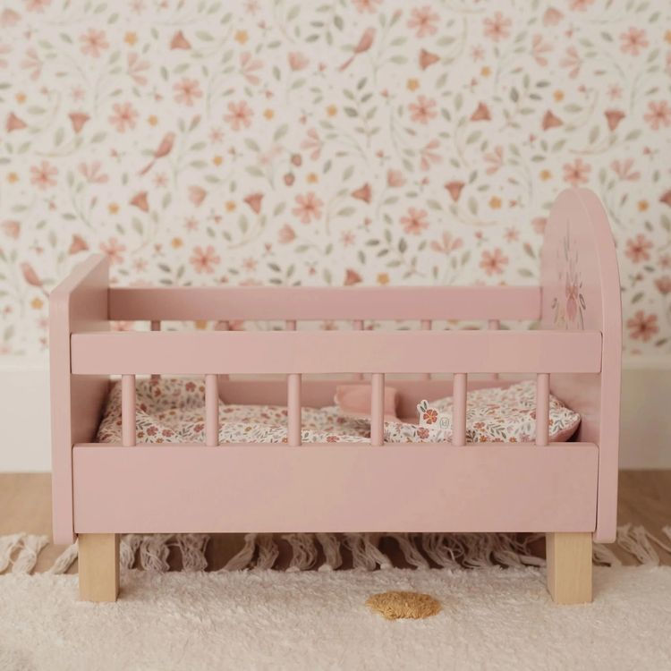 Thumbnail: Wooden doll bed - Pink - Essentials