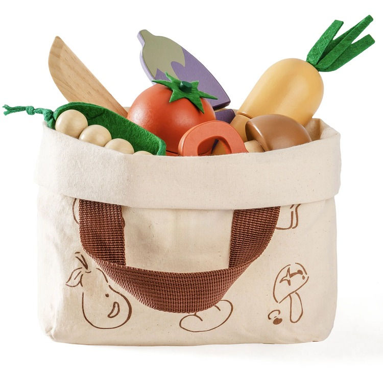 Thumbnail: Wooden Cutting Food Playset - Vegetables