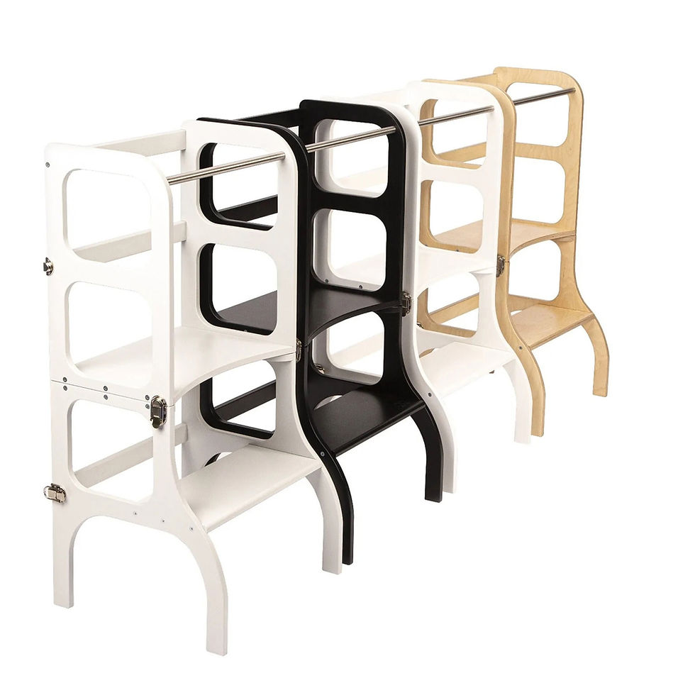 Thumbnail: Step'n Sit - Helper Tower & Table - Wooden Gold
