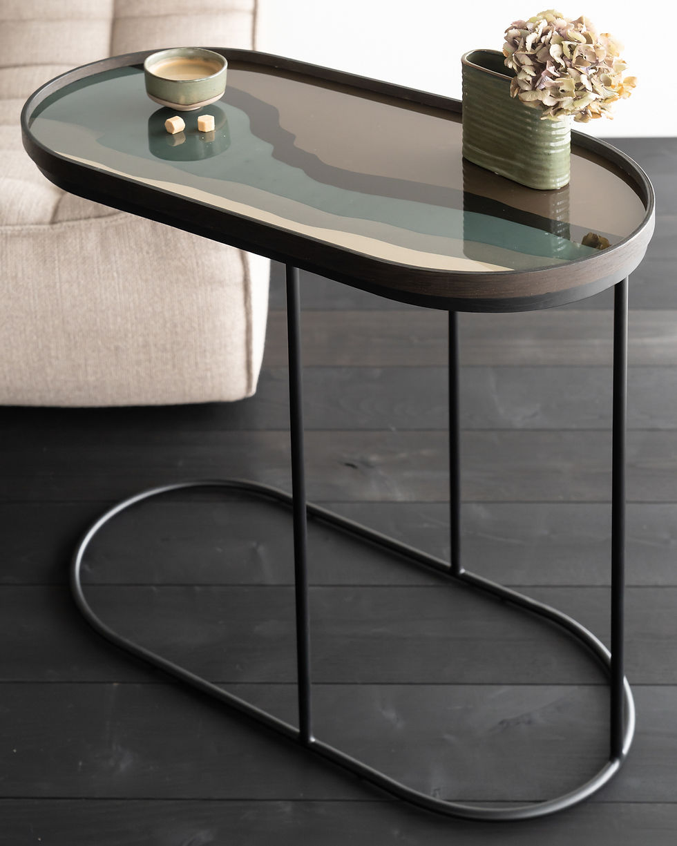Thumbnail: Oblong Tray Side Table Medium Black