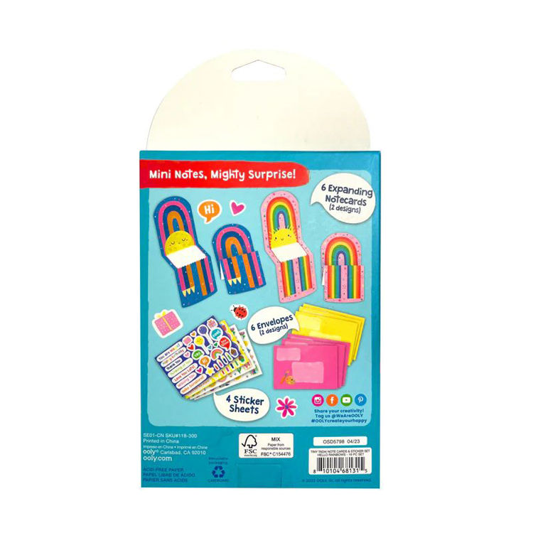 Thumbnail: Tiny Tadas! Note Cards and Sticker Set - Hello Rainbows
