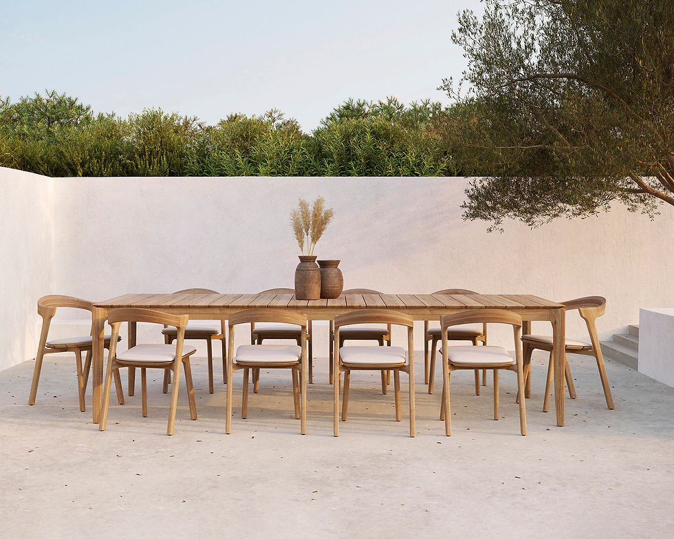 Thumbnail: Bok Outdoor Dining Chair With Cushion - Teak White