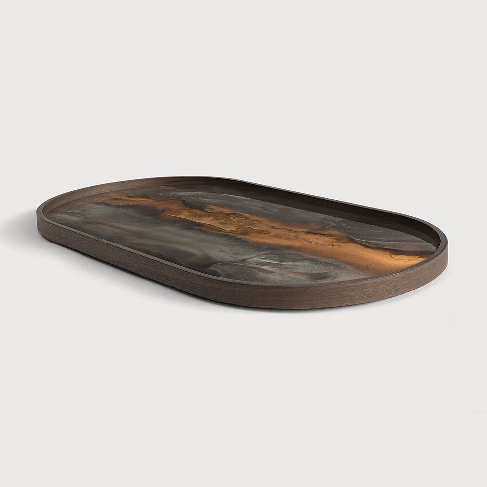 Thumbnail: Bronze Organic Glass Tray Oblong