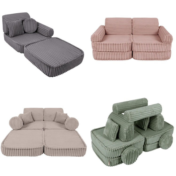 Thumbnail: Churros Pocket Plus Kids Sofa, Midnight Blue