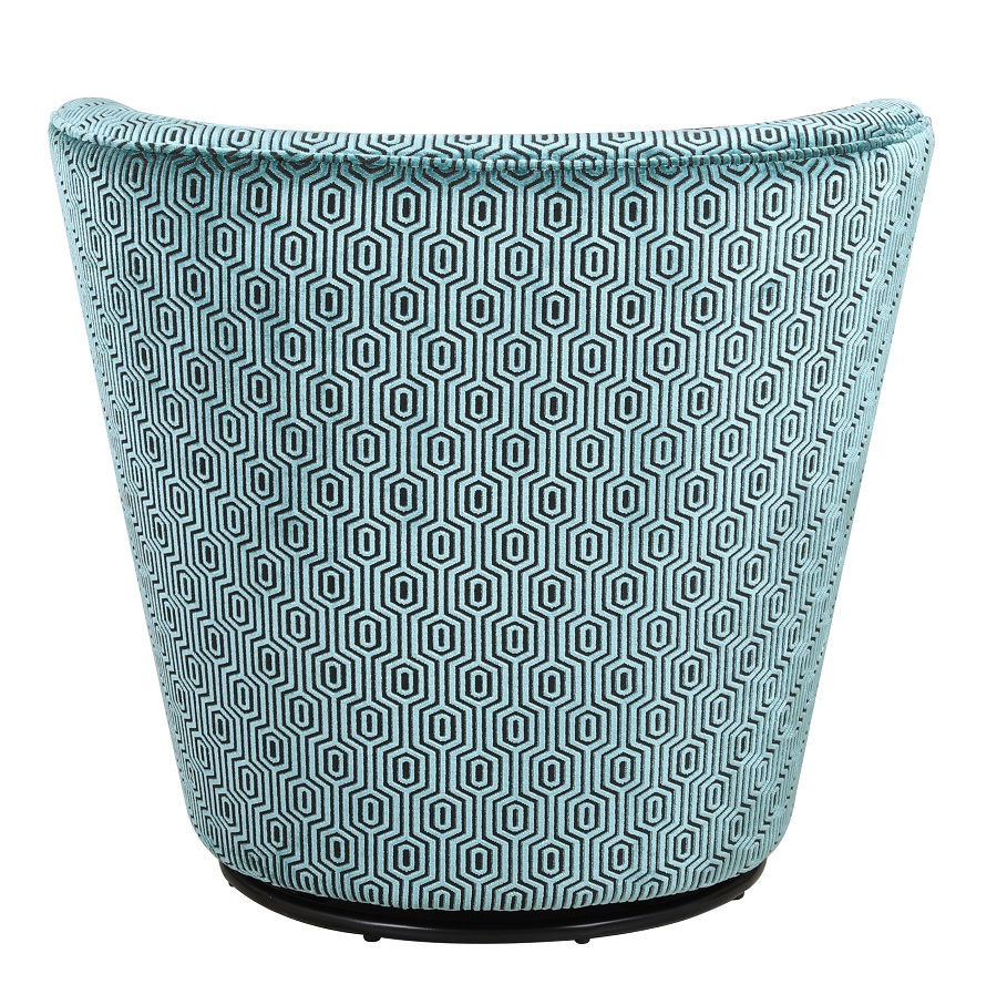 Thumbnail: Swivel Chair 'Prato' Aqua-Grey Fabric 76x74x71h