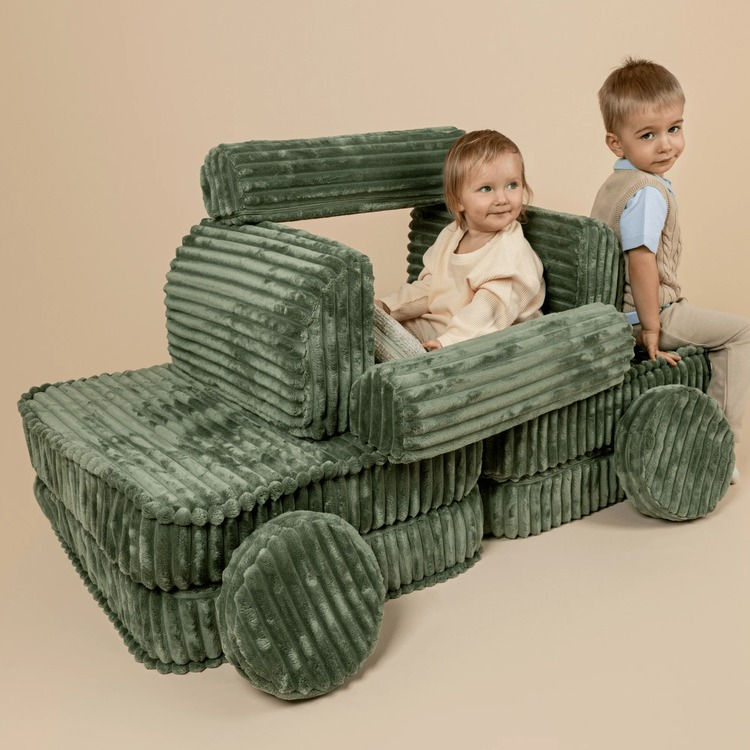 Thumbnail: Churros Pocket Plus Kids Sofa, Pebble Beige