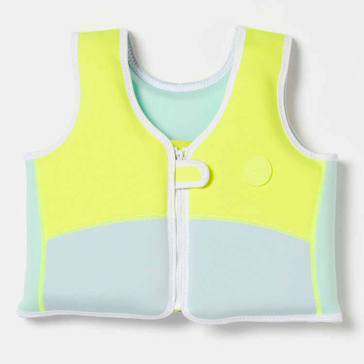 Swim Vest 3-6 Salty the Shark Aqua Neon Yellow
