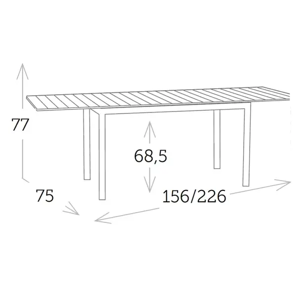 Thumbnail: Auto Extendable Rectangular Dining Table 156/226X75cm