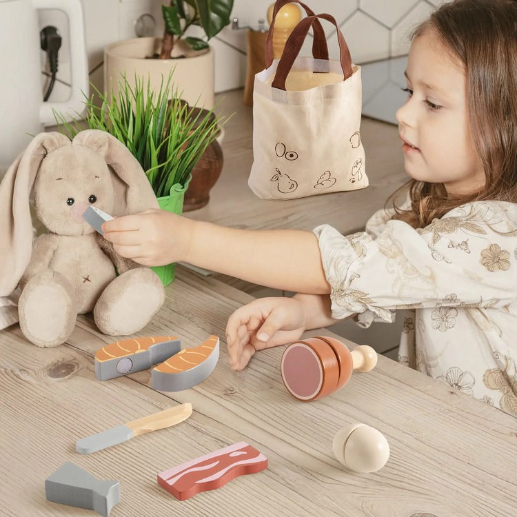 Thumbnail: Wooden Cutting Food Playset - Meat