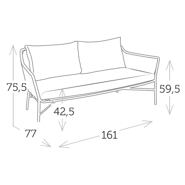 Thumbnail: Rio 2-Seater Stackable Sofa With Cushions