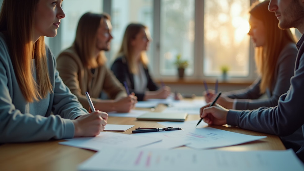 Close-up view of a creative workshop session with participants brainstorming ideas