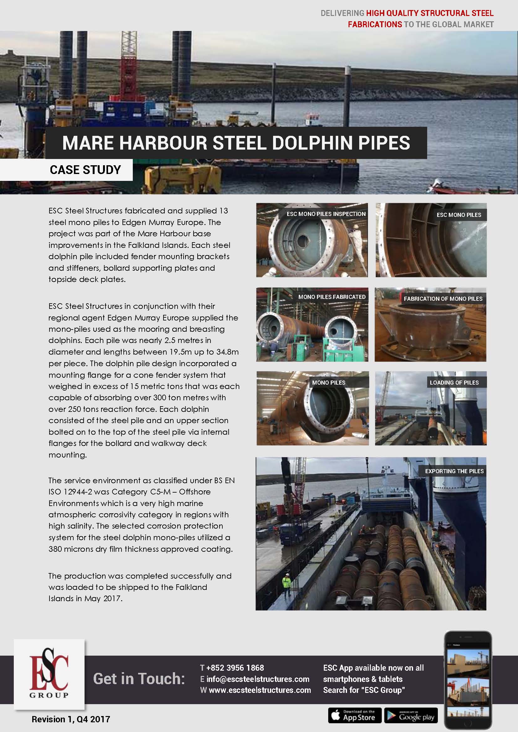 Mare Harbour Steel Dolphin Pipes