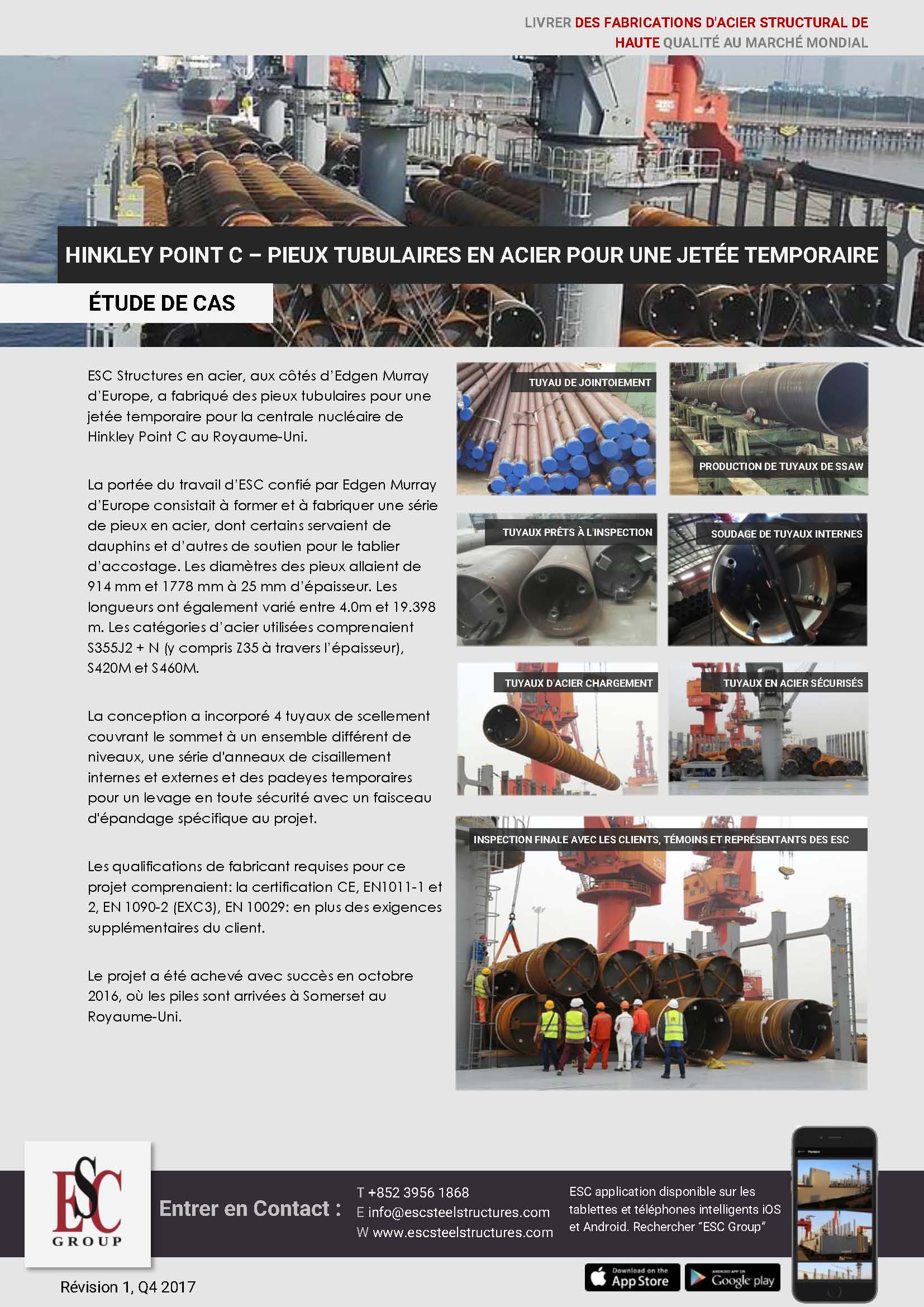 Hinkley Point C – Pieux tubulaires