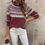 Thumbnail: Women's Thickened Woolen Sweater Geometric Pattern Knitted Pure Polyester Autumn