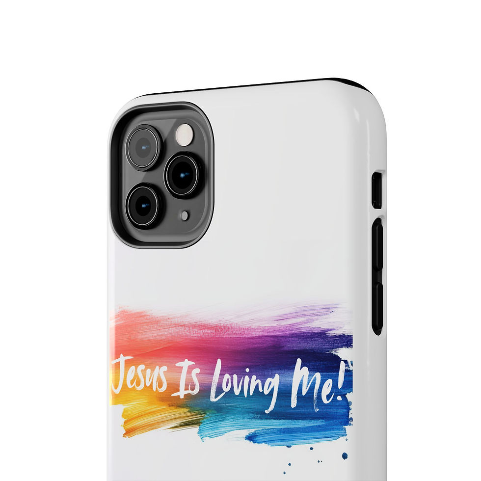 Miniatura: Jesus Is Loving Me Phone Case — Colorful Brushstroke Christian iPhone Cover