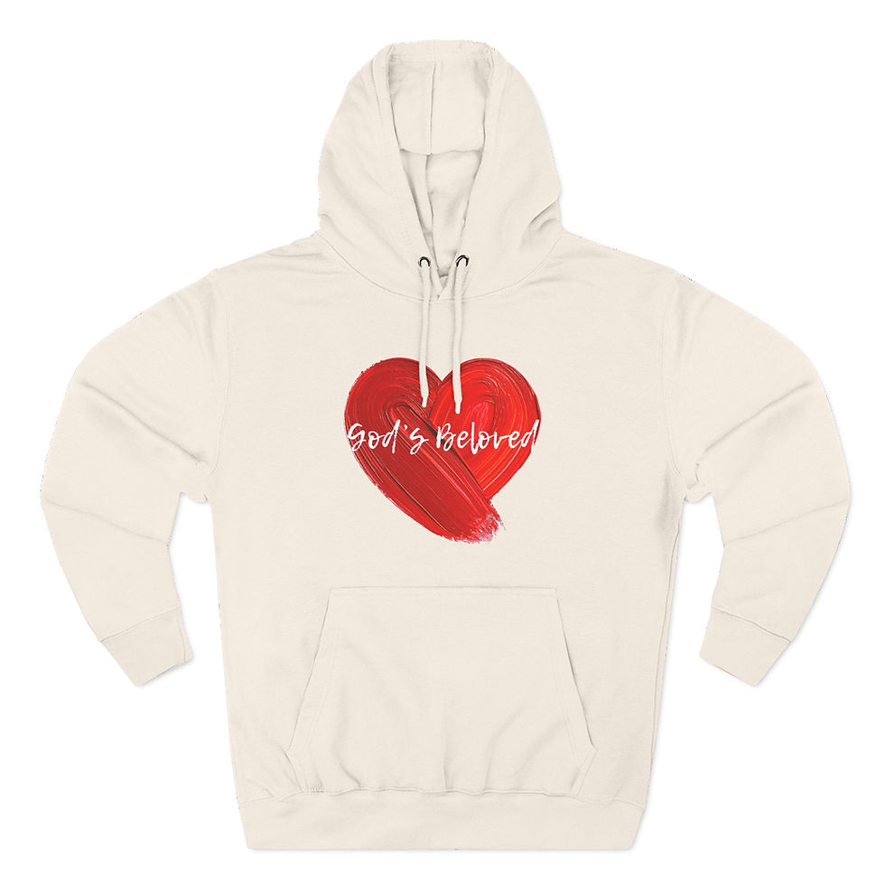 Miniatura: Hoodie — "God's Beloved" Red Heart Christian Graphic Hoodie
