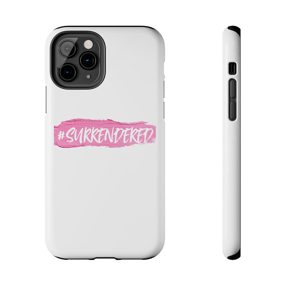 Miniatura: #Surrendered Tough Phone Case — Pink Brushstroke Script iPhone Case