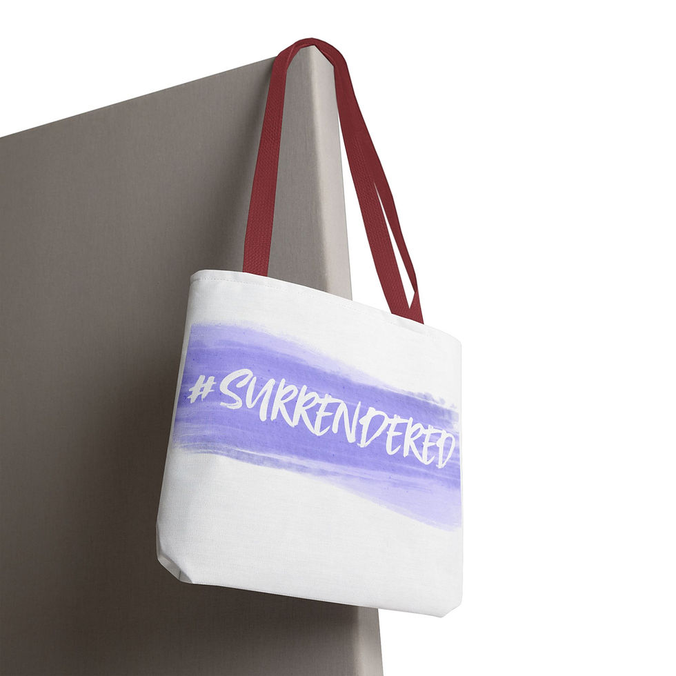Miniatura: SURRENDERED Purple Brush Tote Bag (AOP)