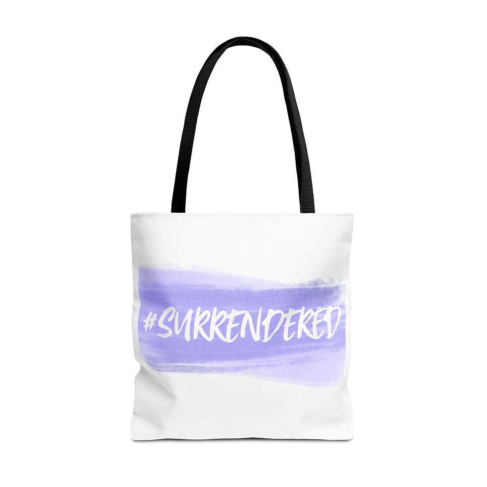 थंबनेल: SURRENDERED Purple Brush Tote Bag (AOP)