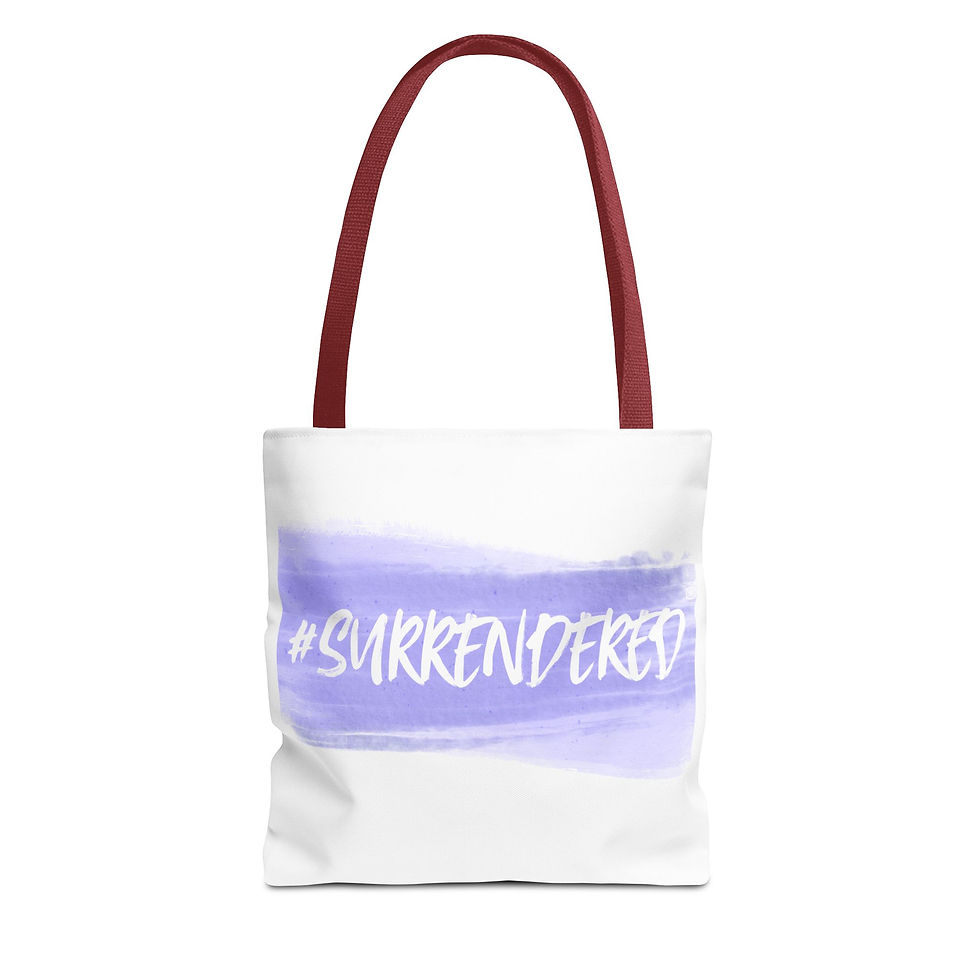 थंबनेल: SURRENDERED Purple Brush Tote Bag (AOP)