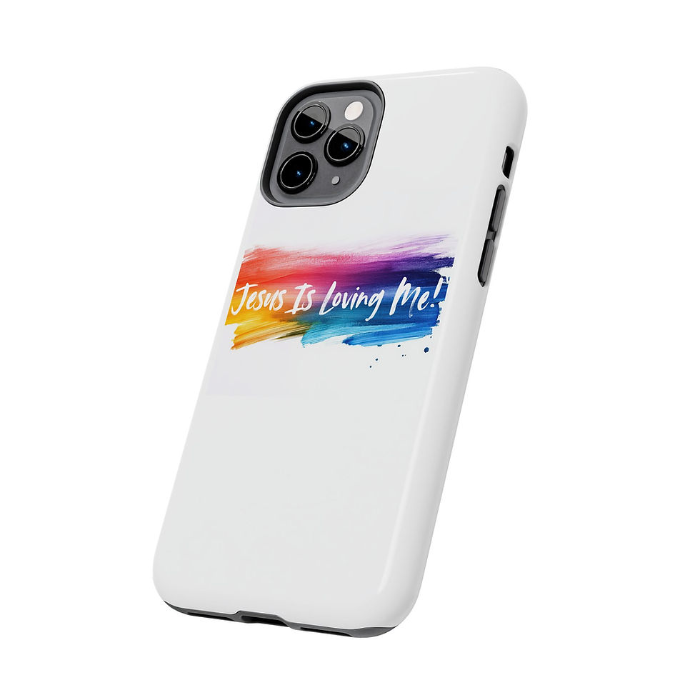Miniatura: Jesus Is Loving Me Phone Case — Colorful Brushstroke Christian iPhone Cover
