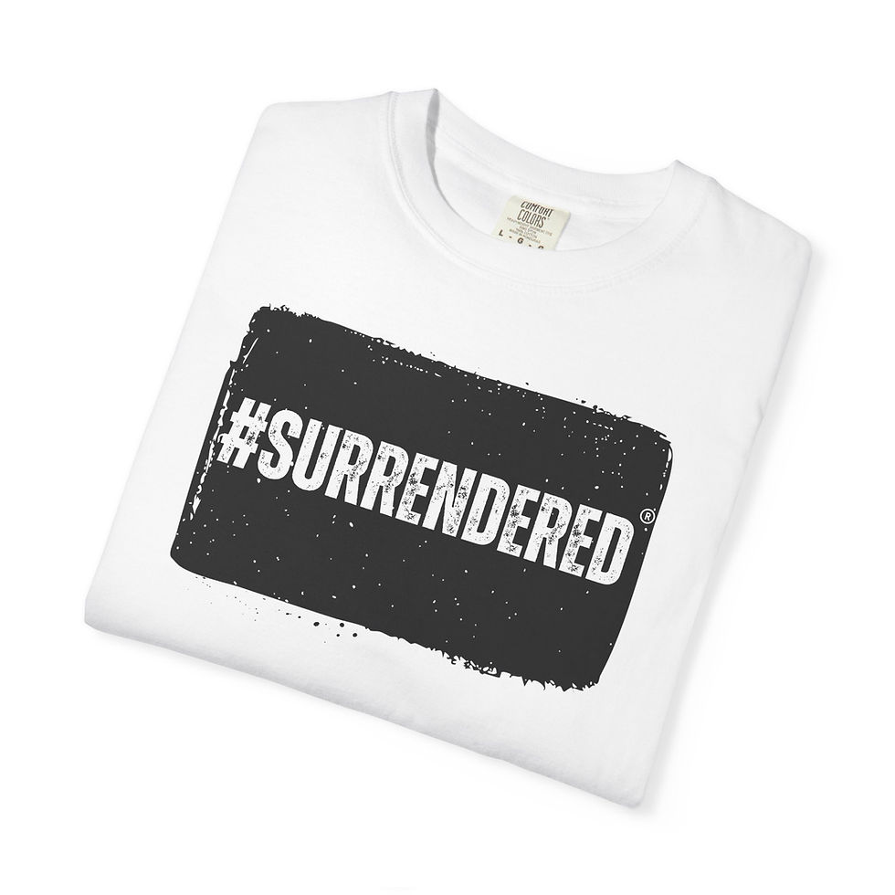 थंबनेल: #SURRENDERED Unisex T-Shirt — Distressed Hashtag Graphic Tee