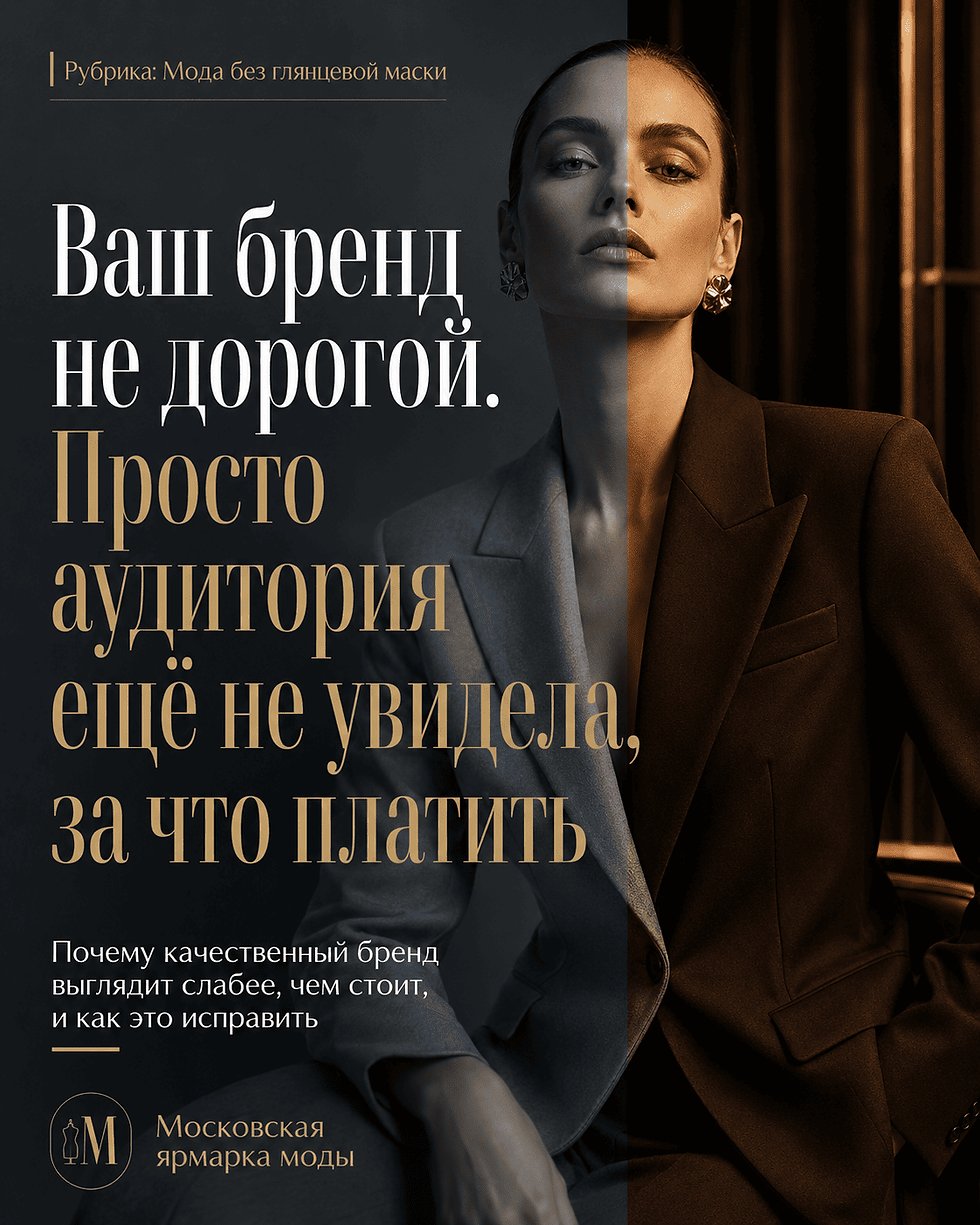 Почему бренды одежды, обуви и аксессуаров выглядят дешевле, чем есть, как показать ценность коллекции и как Московская ярмарка моды помогает поднять восприятие бренда через подиум, фото, видео, публикации и живую аудиторию.