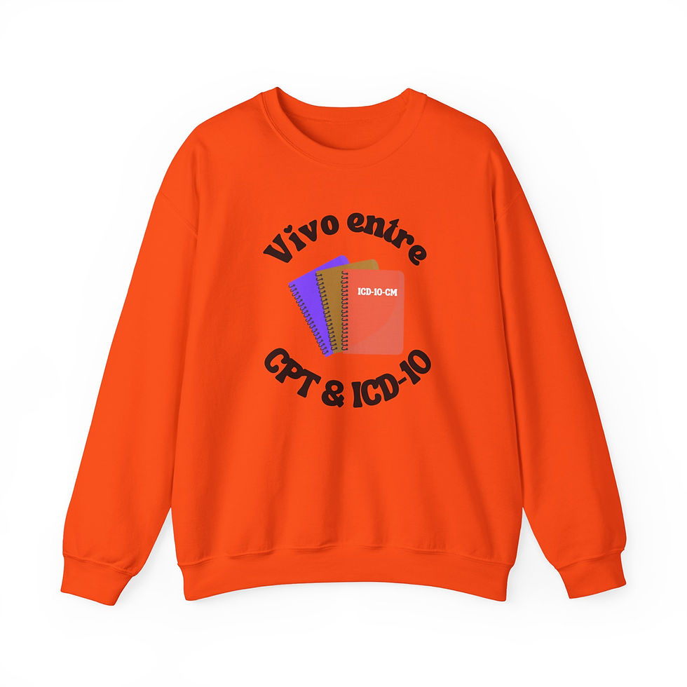 Miniatura: Crewneck Sweatshirt — "Vivo entre CPT & ICD-10" Medical Coding Graphic