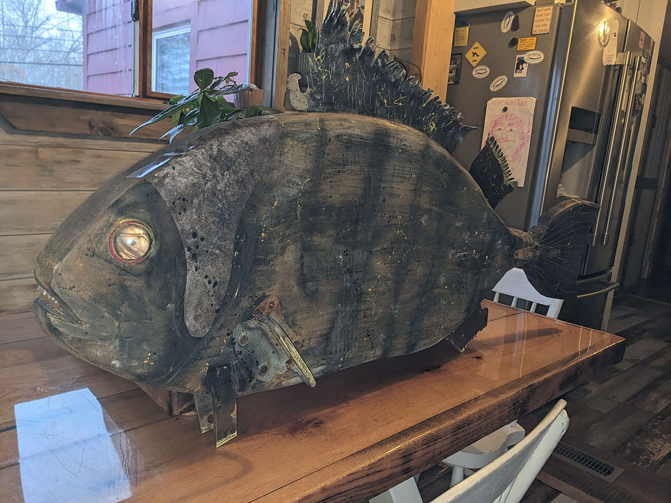 Thumbnail: Hand made GROUPER Recycled Art