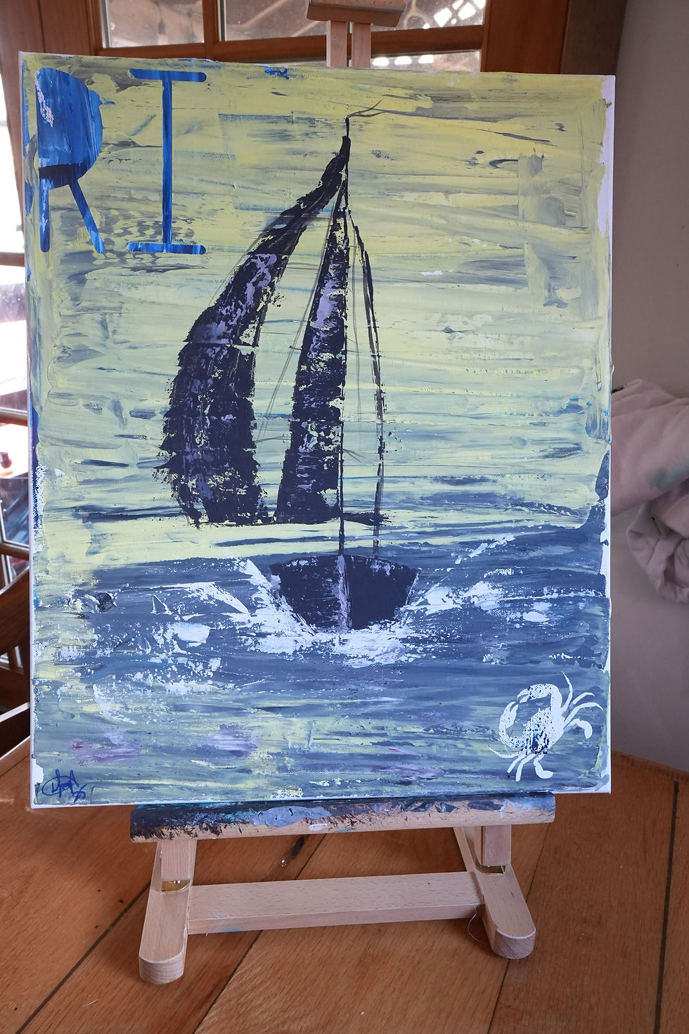 Thumbnail: 16x20 Acrylic Painting of Rhode Island Sailboats