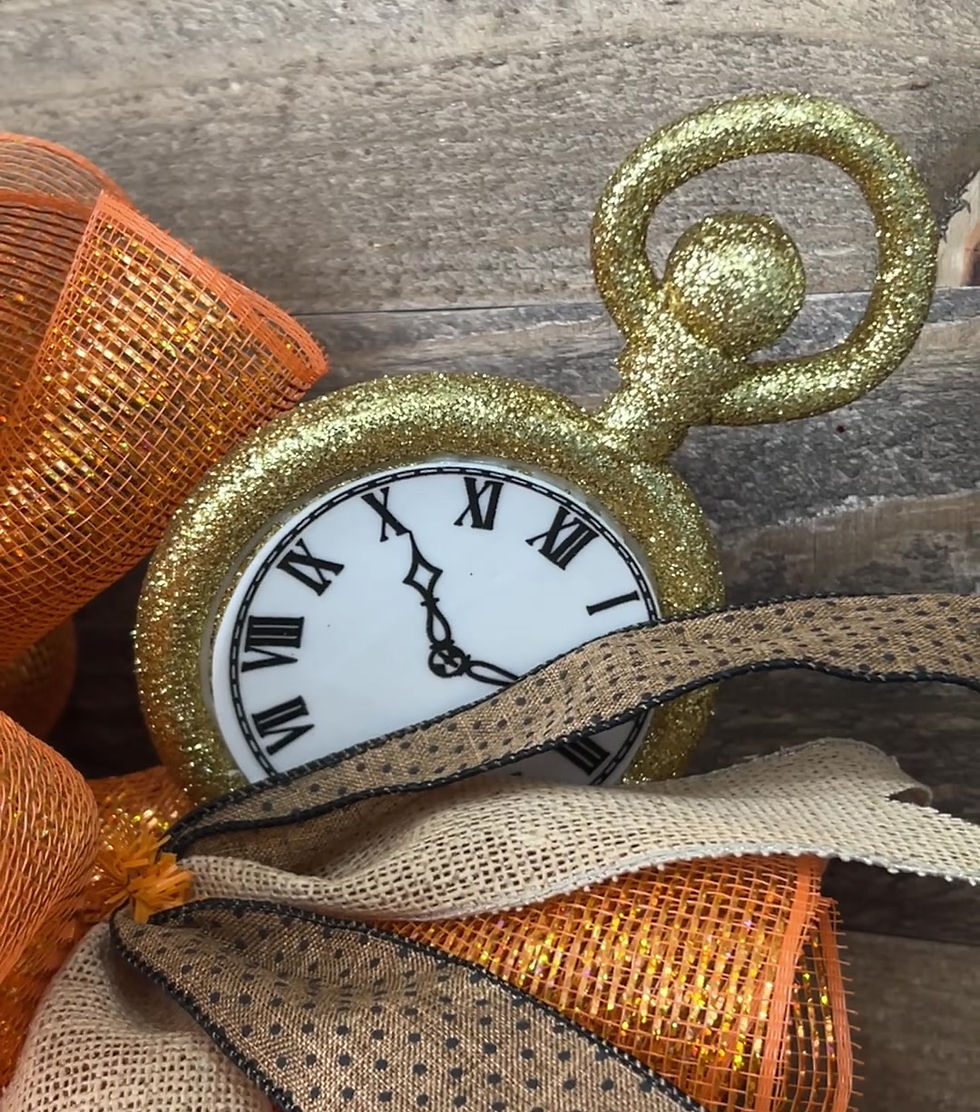 Thumbnail: Easter Bunny Deco Mesh Wreath for Front Door - Large Orange and Yellow Wreath