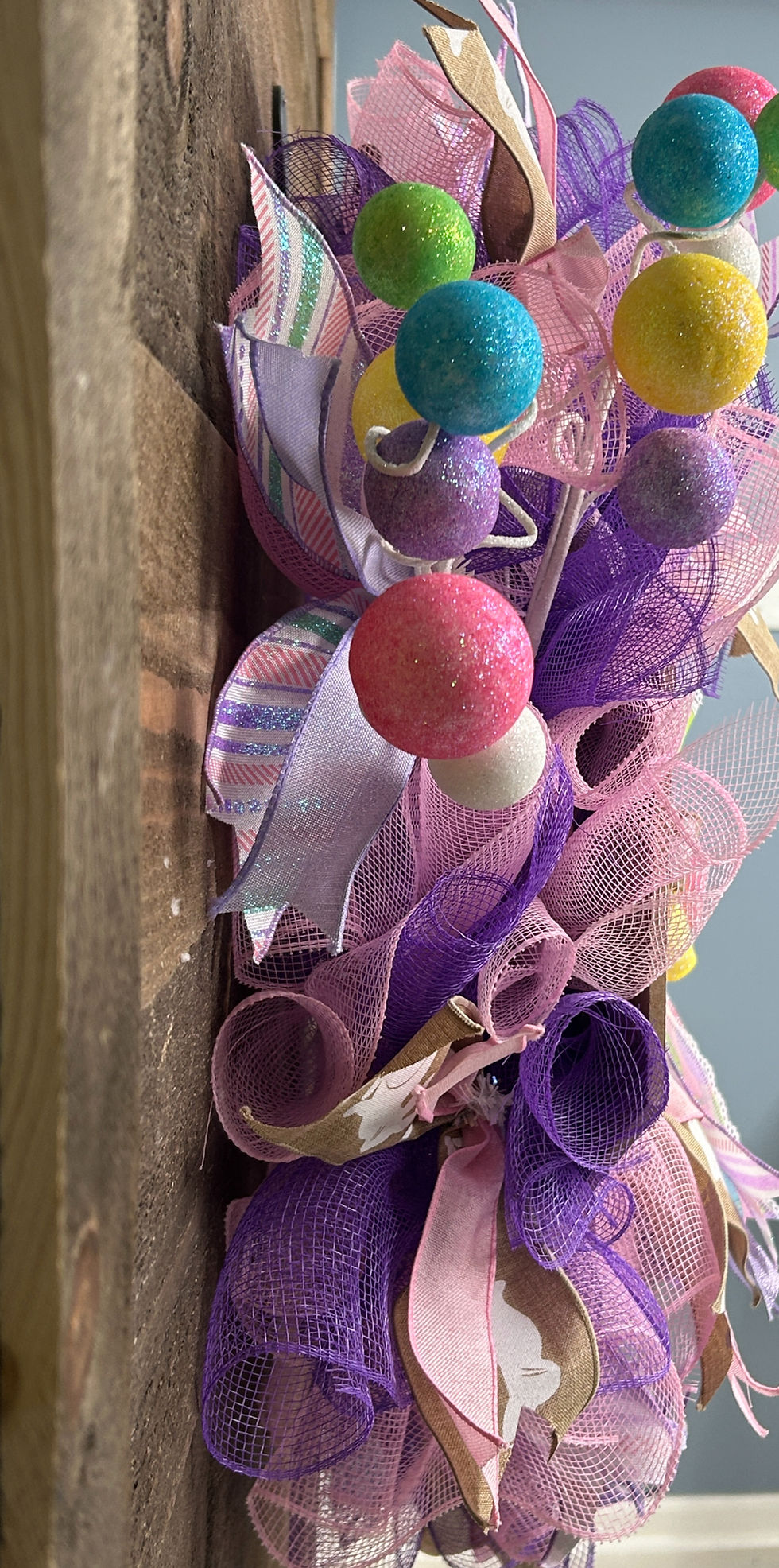 Thumbnail: Pastel Easter Deco Mesh Wreath for Front Door