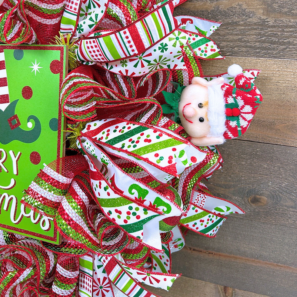 Thumbnail: Merry Christmas Elf Deco Mesh Wreath