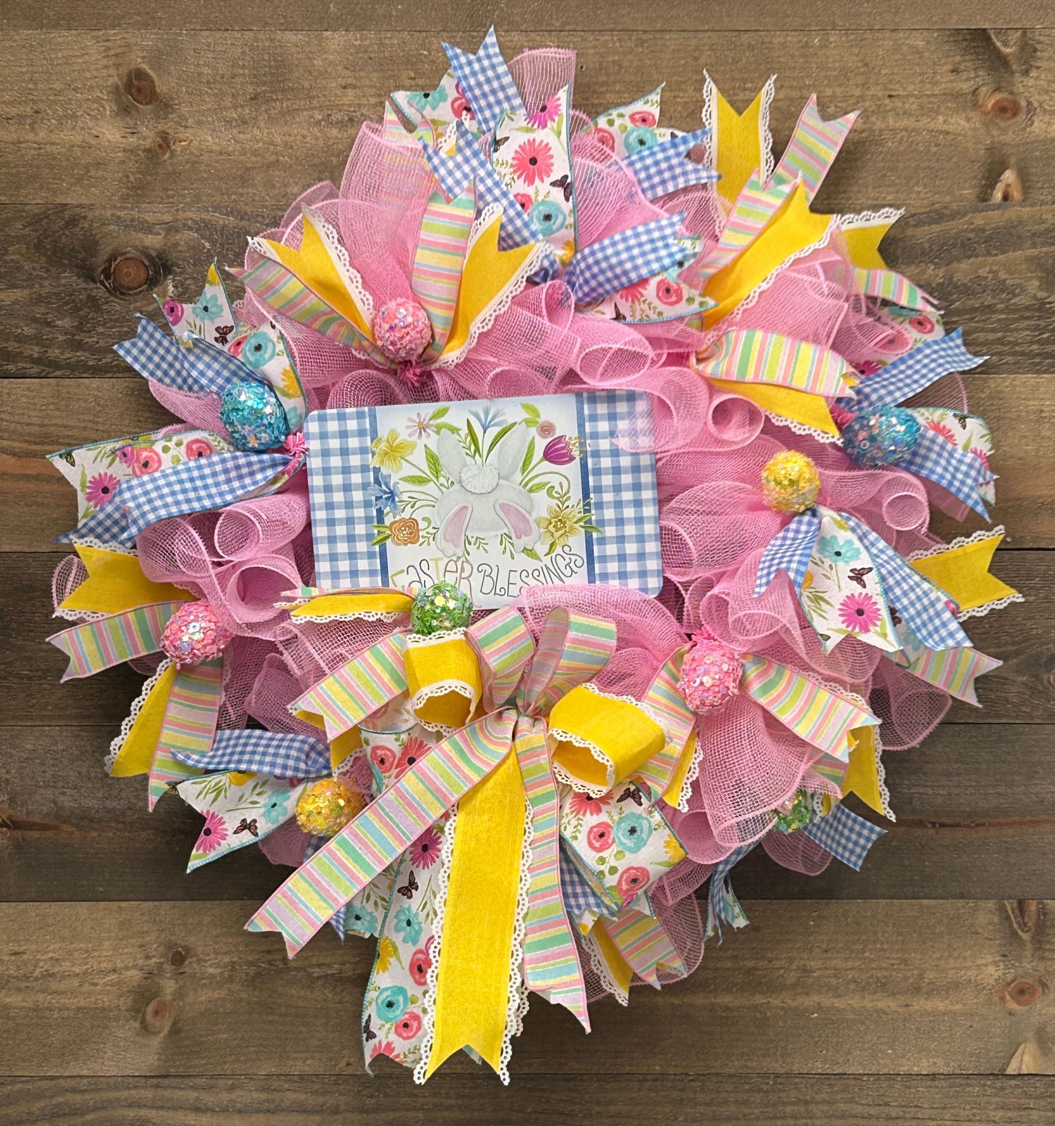 Easter Blessings Wreath for Front Door