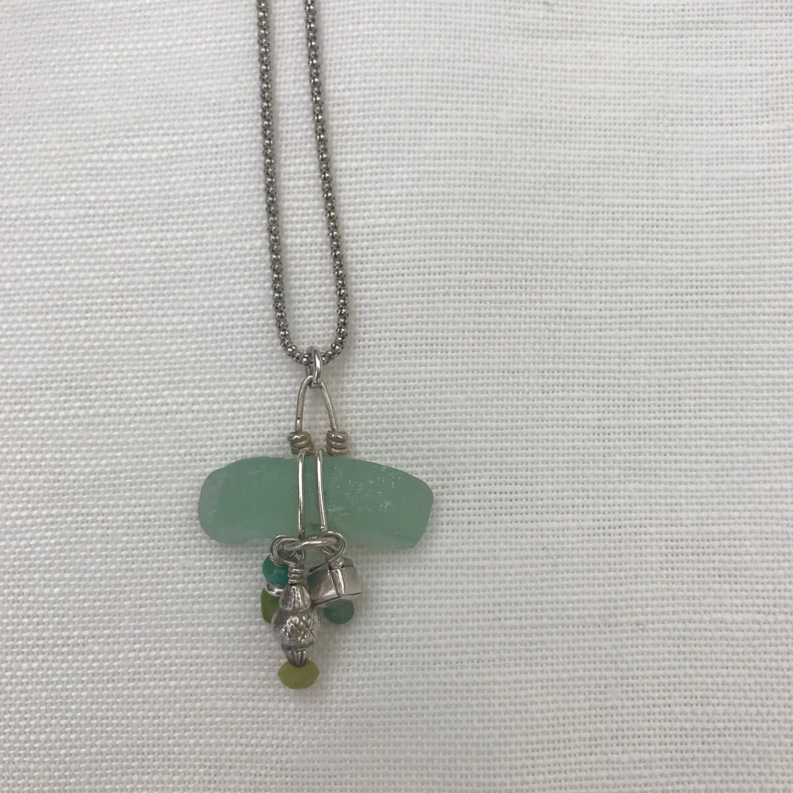 SEAGLASS CHARM WRAP PENDANT