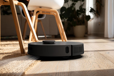 Bio robotic vacuum cleaner and mop cleaning kitchen floor