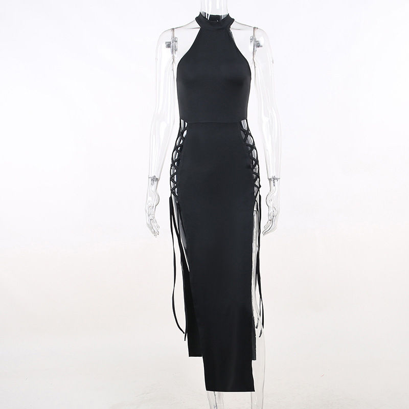 Thumbnail: Noir Enchant Lace-Up Gown