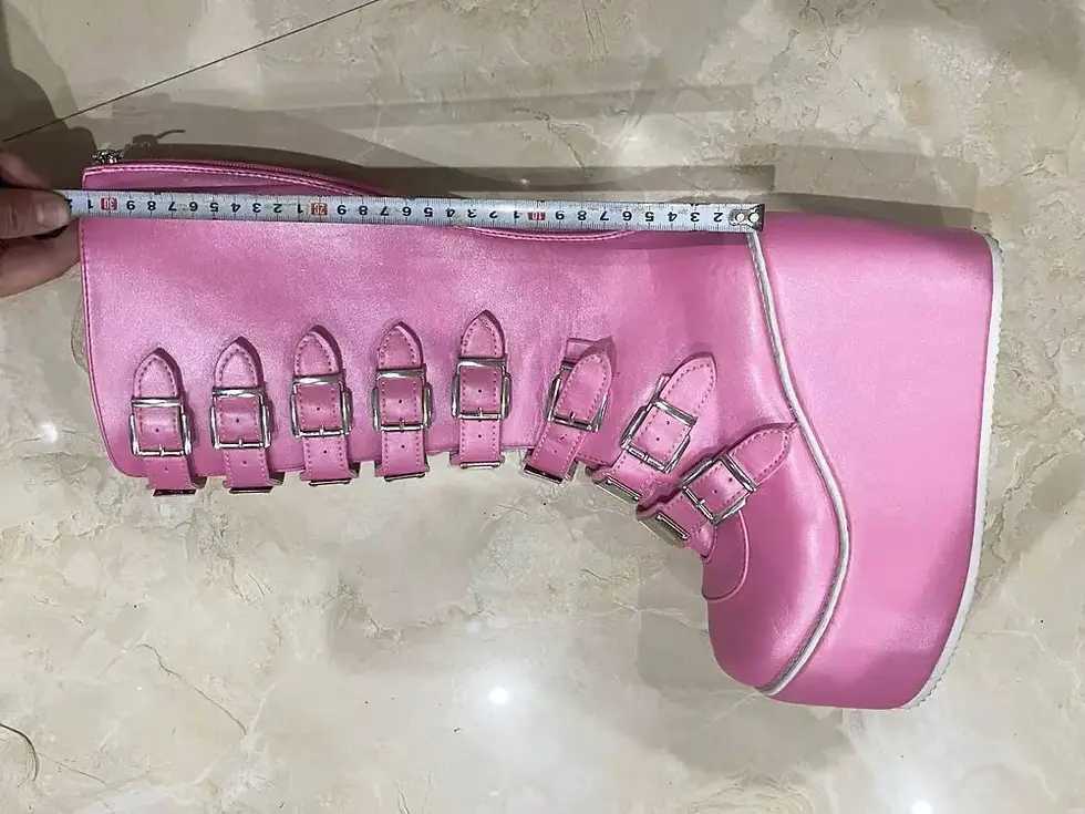 Thumbnail: Noir Riot Buckle Platform Boots