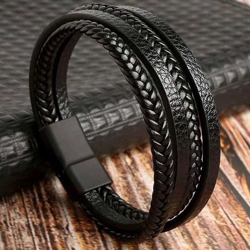 Thumbnail: Noir Edge Leather Bracelet