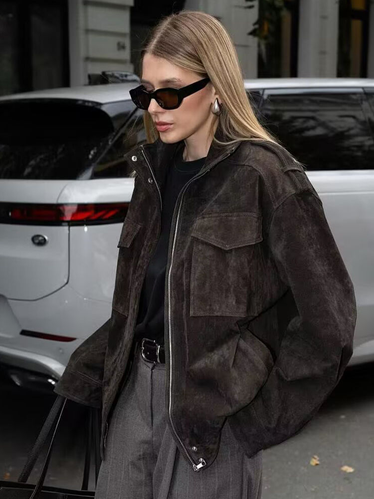 Thumbnail: Avery Suede Utility Jacket