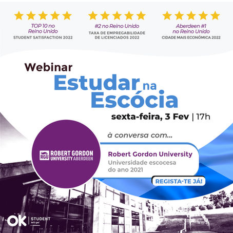 Webinar "Estudar na Escócia", 3 Fevereiro às 17h