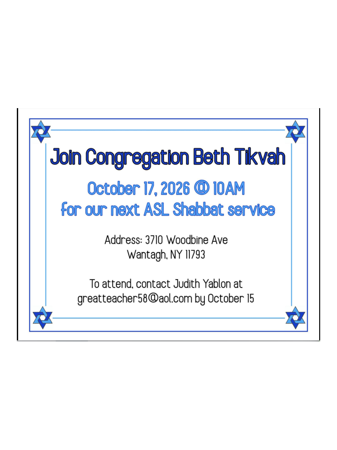 Flyer with information to the event.