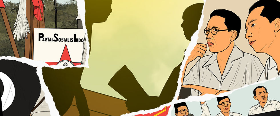 Ketika Sjafruddin menjadi kepala kantor inspeksi pajak di Bandung, ia menyadari betapa sengsaranya rakyat di bawah pendudukan Jepang. Ia pun kemudian masuk ke dalam gerakan bawah tanah pimpinan Sjahrir yang berfokus mempersiapkan kemerdekaan Indonesia.