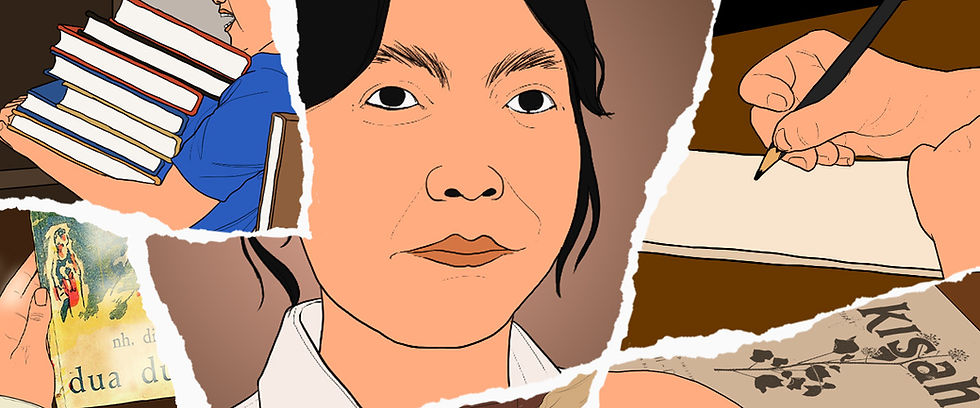 Nh. Dini sejak kecil sudah perhatian dengan nasib para perempuan yang harus tunduk kepada keluarganya dan yang ingin menentukan nasibnya sendiri. Melalui sastra, ia curahkan pergulatan-pergulatannya.