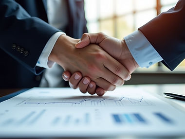 Handshake over a desk