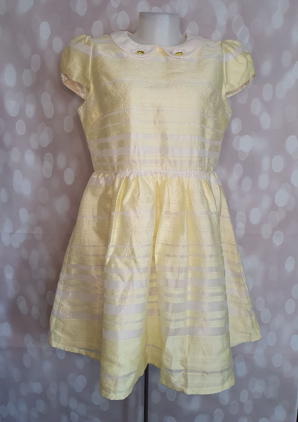 Yellow White Casual Dress
