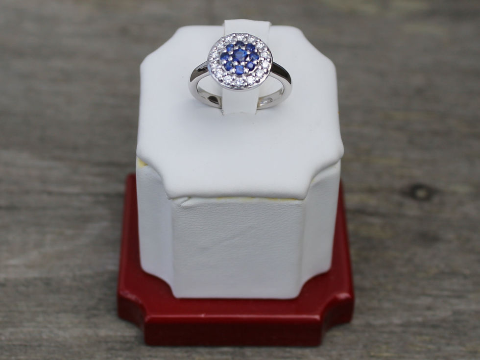 Thumbnail: 14K White Gold Sapphire and Diamond Ring