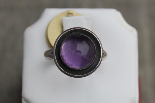 Sterling Silver Amethyst Shadow Box Ring | tatesgallery