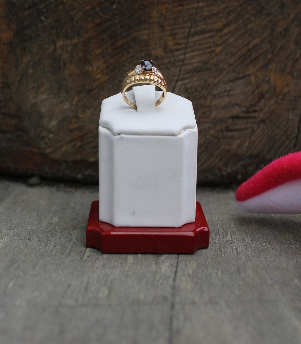 Thumbnail: 14K Yellow Gold Sapphire and Diamond Ring