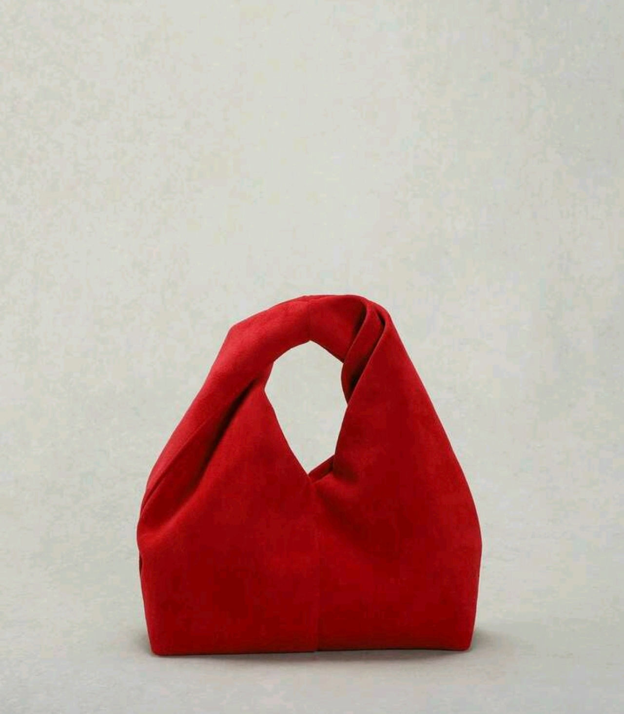 Sculpted Suede-Style Handbag